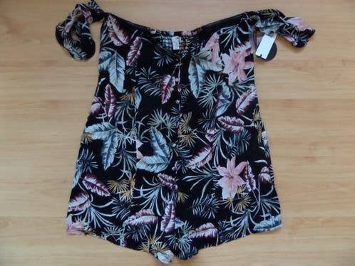 NIEUW: Korte zwarte bedrukte jumpsuit maat 38/40 van Amuse, Kleding | Dames, Ophalen of Verzenden, Nieuw, Maat 38/40 (M), Zwart