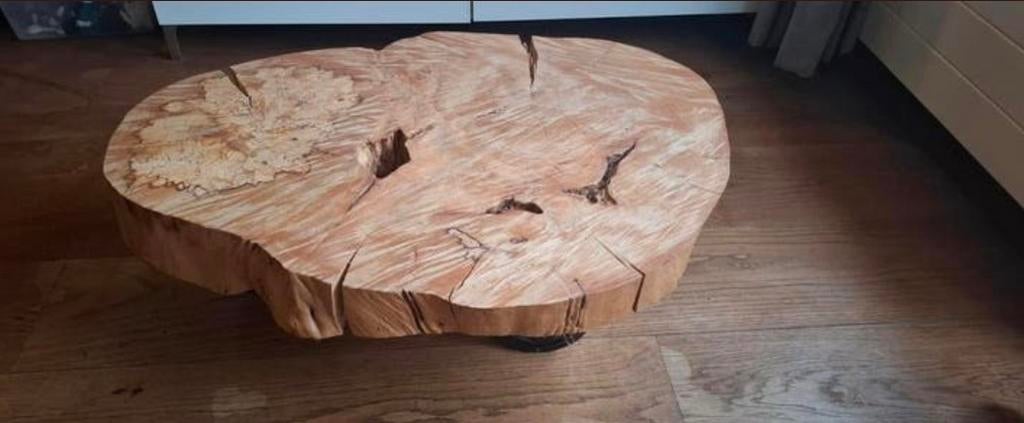 Mooie boomstamtafel salontafel, Ophalen, Rechthoekig, 50 tot 100 cm, Minder dan 50 cm