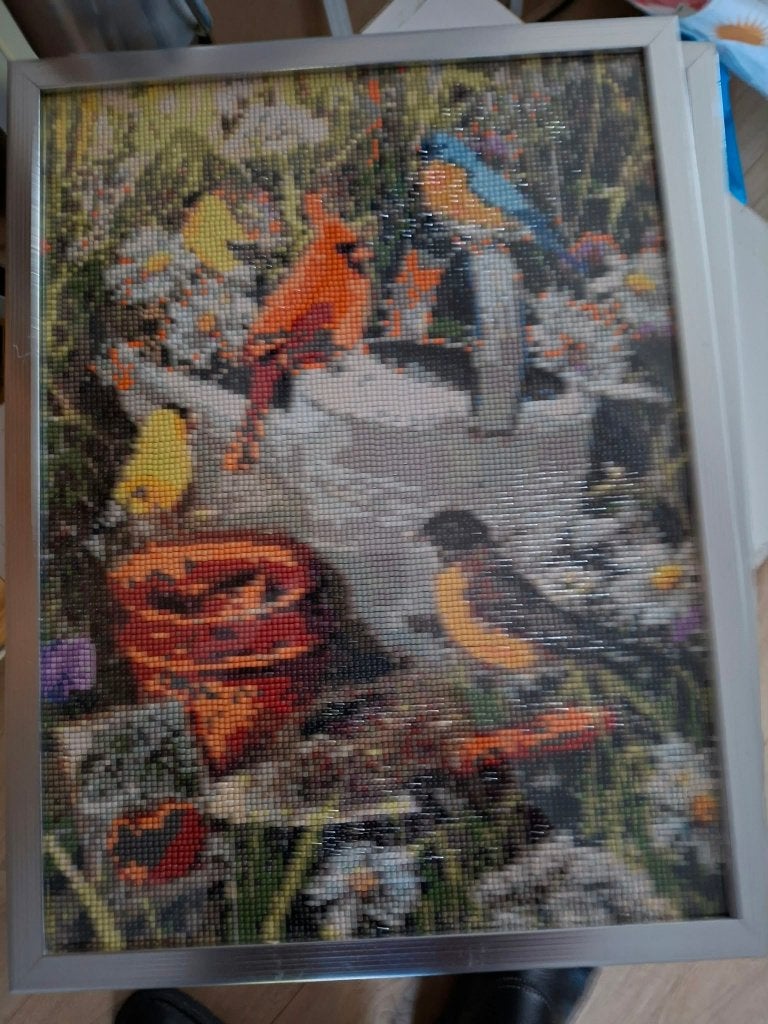 gemaakte diamond paintings met lijst, Ophalen, Klaar om op te hangen, Zo goed als nieuw, Diamond painting