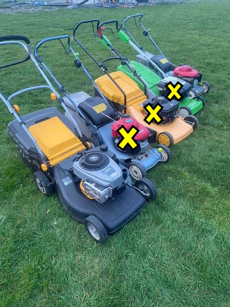 Partij grasmaaiers! - mulch, aandrijving, opvangbak, Tuin en Terras, Ophalen, Cirkelmaaier, Versnellingen, Gebruikt