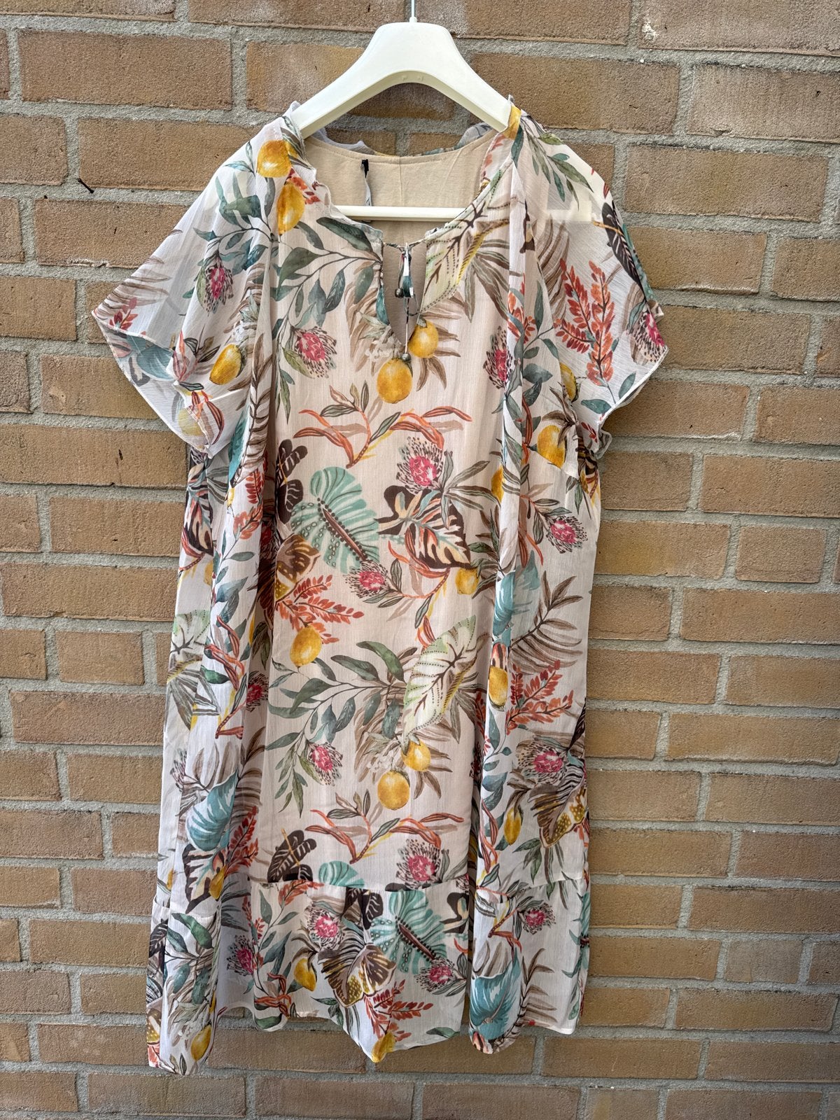 Le Comte zomerjurk met botanische print, maat 44, Meerkleurig, Maat 42/44 (L), Ophalen of Verzenden, Zo goed als nieuw