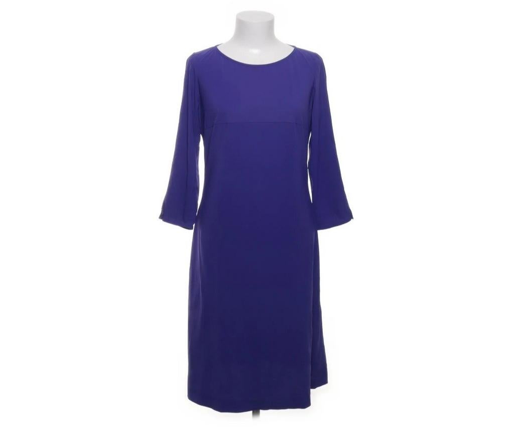 La Dress Kobalt Blauwe Jurk Travelstof Maat S, Verzenden, Zo goed als nieuw, Knielengte, Maat 36 (S)