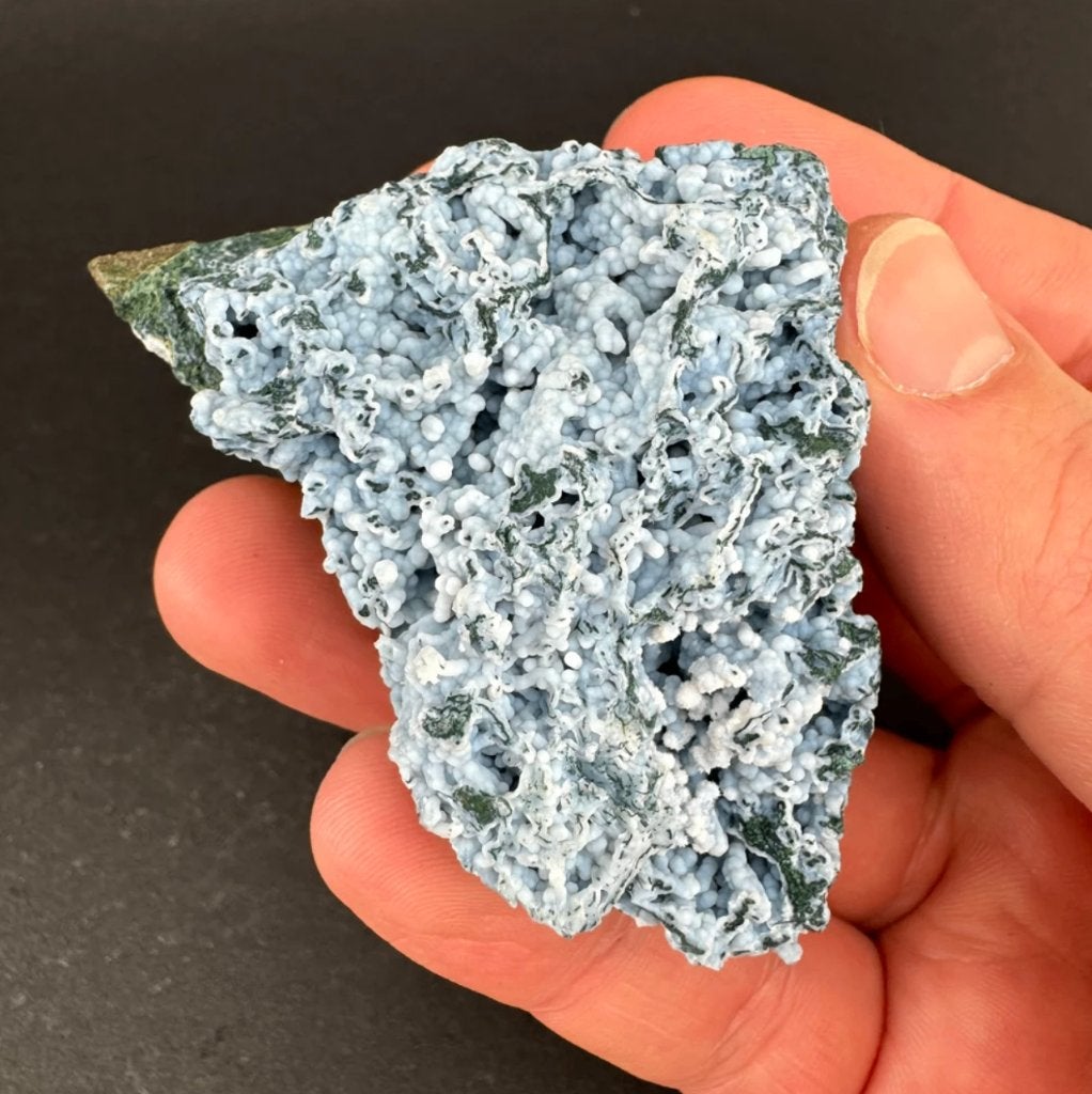 Blauwe Chalcedoon uit Aurangabad, Maharashtra, India, Ophalen of Verzenden, Mineraal