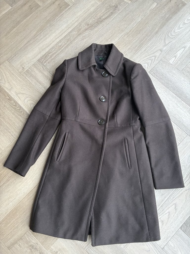 Benetton bruine mantel bruin maat 34 (xs), Kleding | Dames, Jassen | Winter, Bruin, Benetton, Ophalen of Verzenden, Zo goed als nieuw