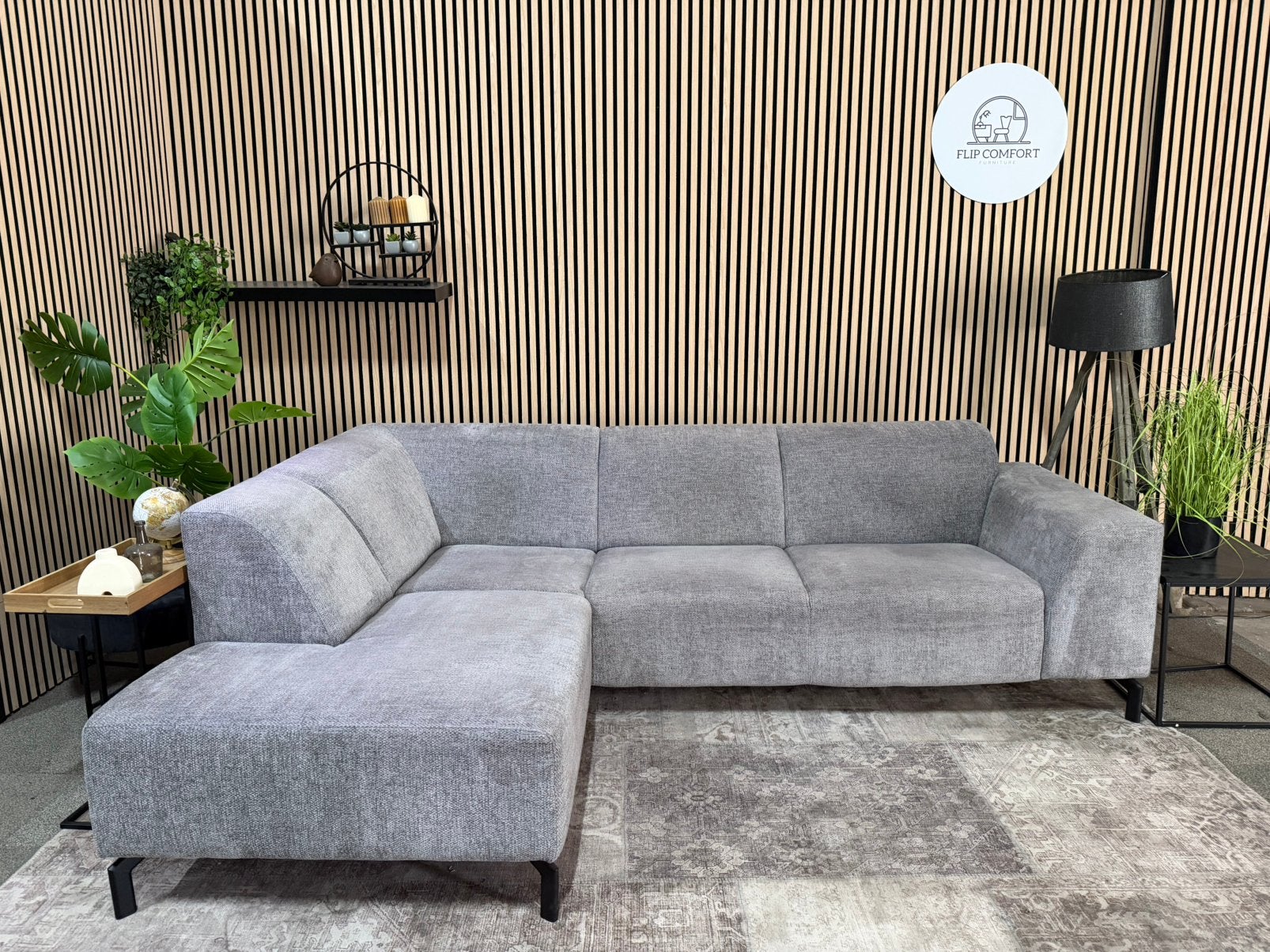 “GRATIS LEVERING” Mooie grijze hoekbank! 250x180, 250 tot 300 cm, 125 tot 150 cm, Verzenden, Hoekbank