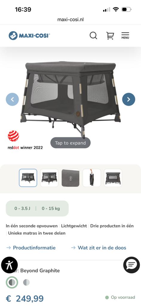 Maxi Cosi Swift 3 in 1 campingbedje, Ophalen of Verzenden, Zo goed als nieuw, Vierkant