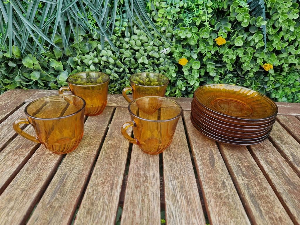 bruin servies vintage, Ophalen, Gebruikt