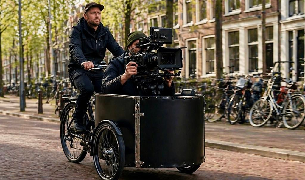 Bakfiets huren voor video / film producties, Ophalen