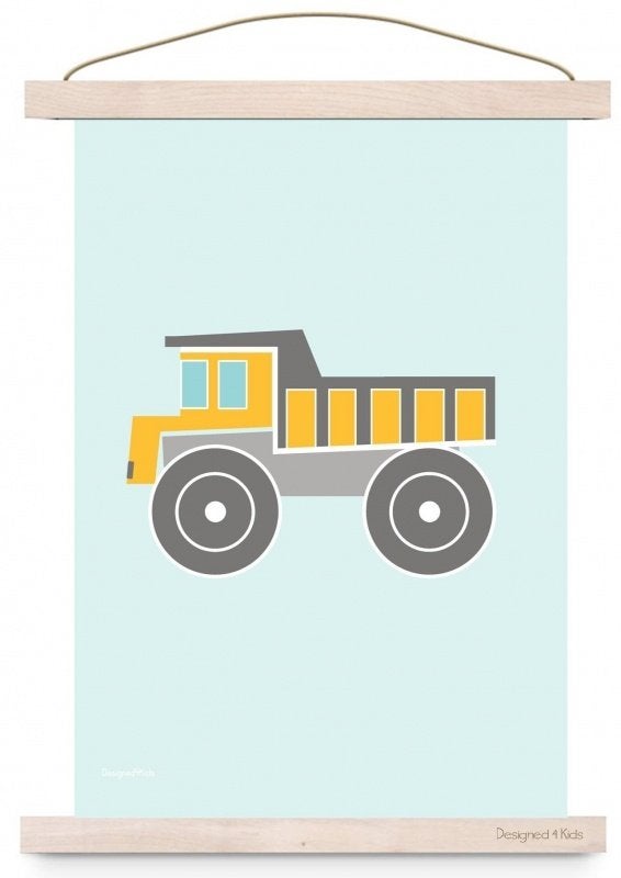 Kinderposter Poster A3 Kiepwagen Pastel Designed4Kids, Rechthoekig Staand, Nieuw, Ophalen of Verzenden, A1 t/m A3
