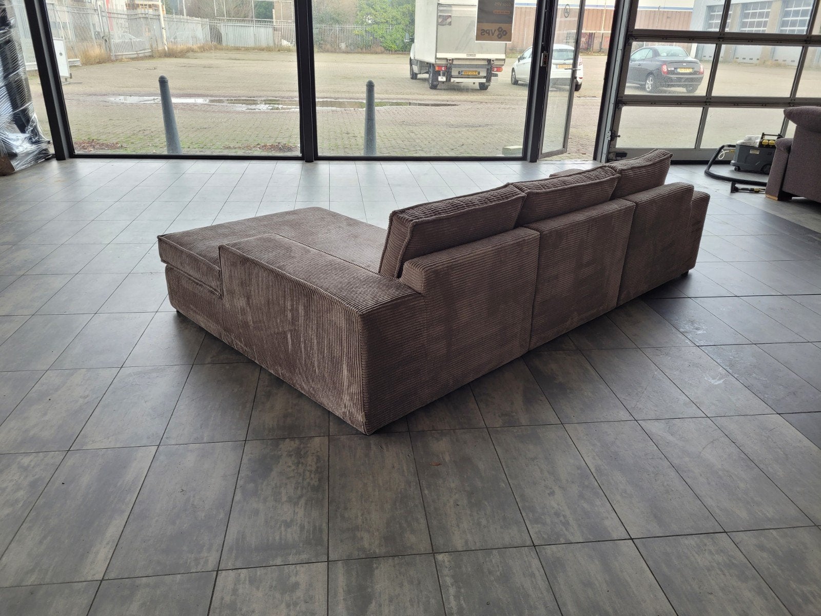 Foto 8 van ✳️ OUTLET taupe ribstof LeGer hoekbank 285x165 | BEZORGEN