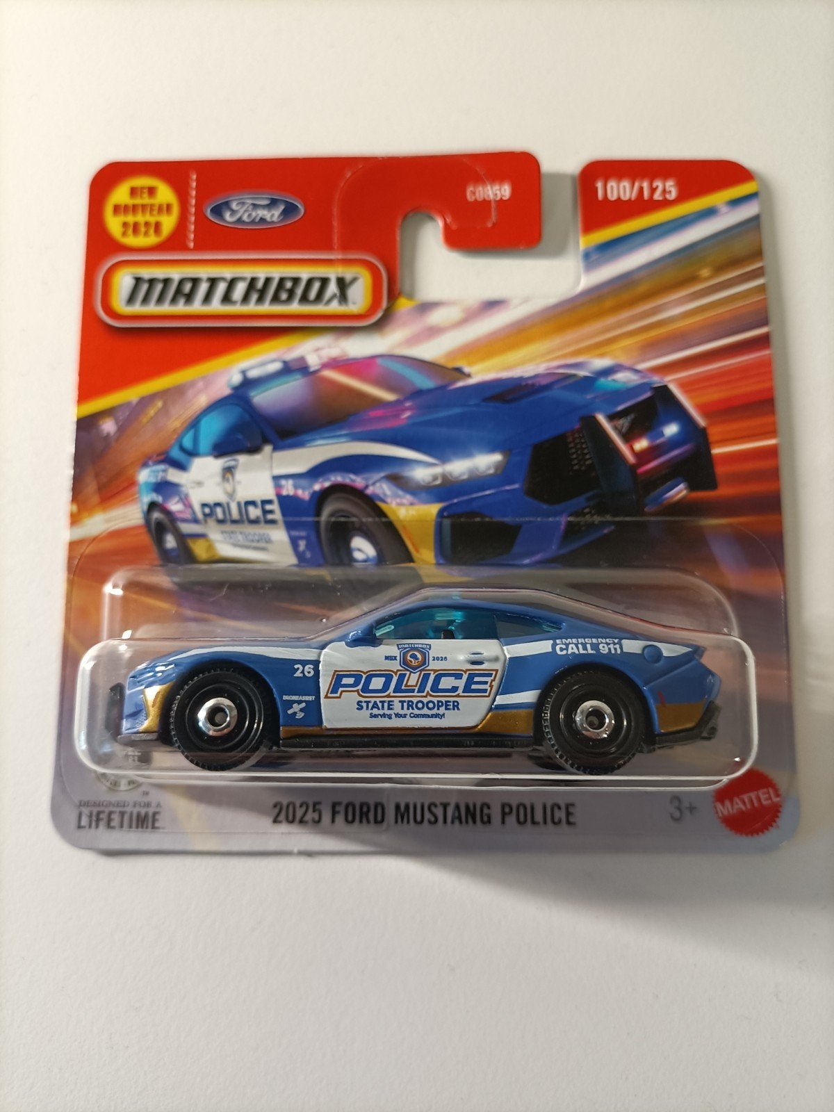Matchbox 2025 Ford Mustang Police - Nieuw in verpakking, Ophalen of Verzenden, Nieuw