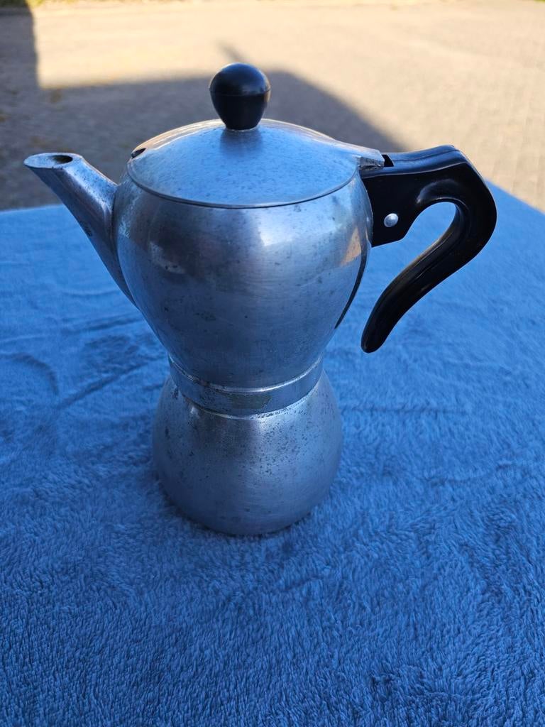 Vintage aluminium percolator / espressomaker, Gebruikt, Espresso apparaat, Gemalen koffie, Ophalen of Verzenden