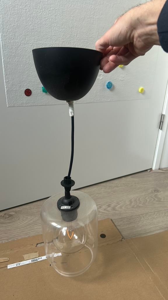 Plafondlamp glazen stolp, Ophalen of Verzenden, Zo goed als nieuw