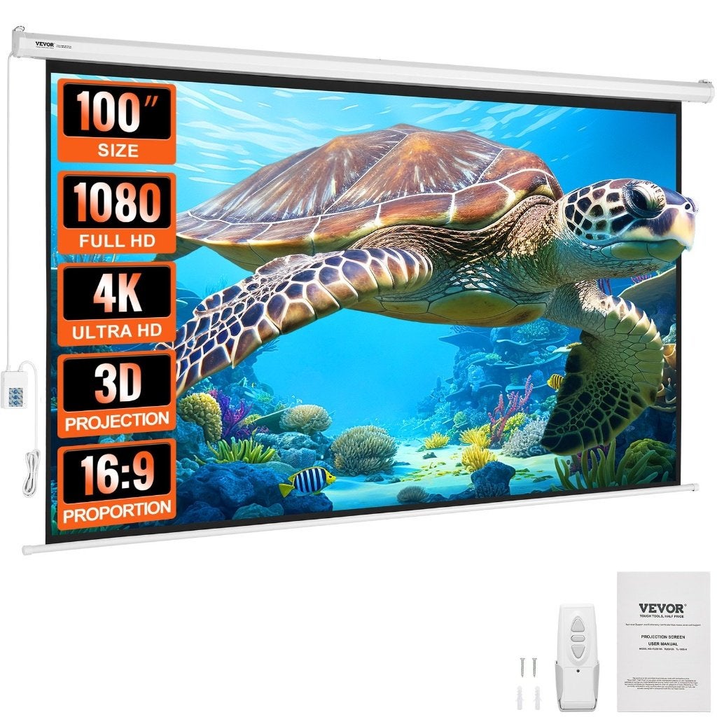 Nieuw VEVOR elektrisch projectiescherm 100 inch – 16:9, Ophalen, Elektrisch, Nieuw