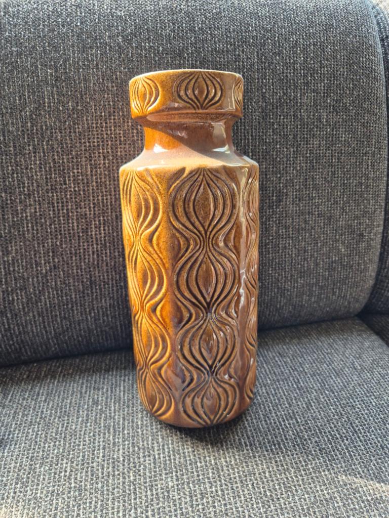 Retro Gele Vaas West Germany - 30cm Hoog, Antiek en Kunst, Ophalen
