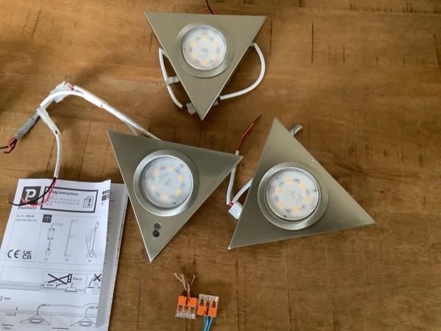 Led set 3 spots ( een paar maanden gebruikt Led, Metaal of Aluminium, Ophalen of Verzenden, Zo goed als nieuw, Tijdloos