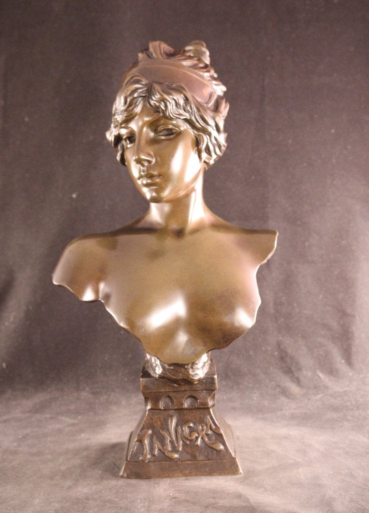 Bronzen buste Emmanuel Villanis, Antiek en Kunst, Ophalen of Verzenden
