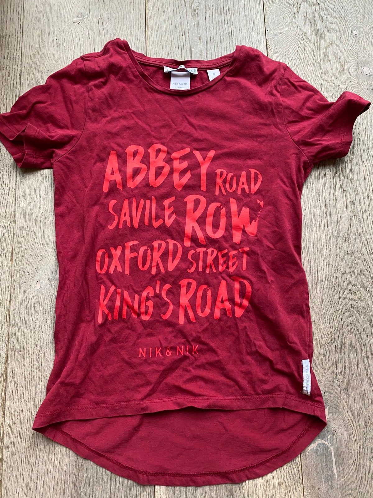 Nik & Nik rood T-shirt 'London Legend', Ophalen of Verzenden, Zo goed als nieuw, Meisje, Shirt of Longsleeve