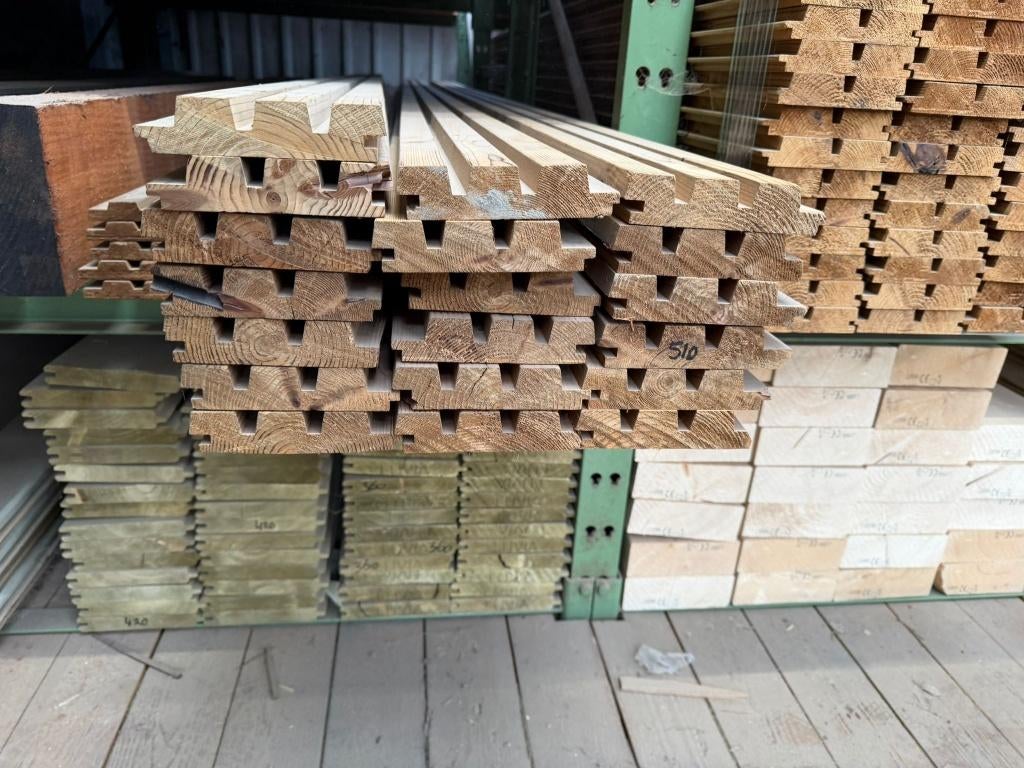 Thermisch gemodificeerd vuren Rhombusprofielen 32 x 143 mm, Ophalen, Nieuw, Balk, Overige houtsoorten