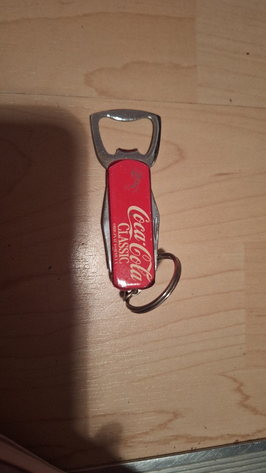 Coca-Cola Classic Sleutelhanger met Flesopener en Mesje, Verzamelen, Ophalen, Gebruikt, Merk