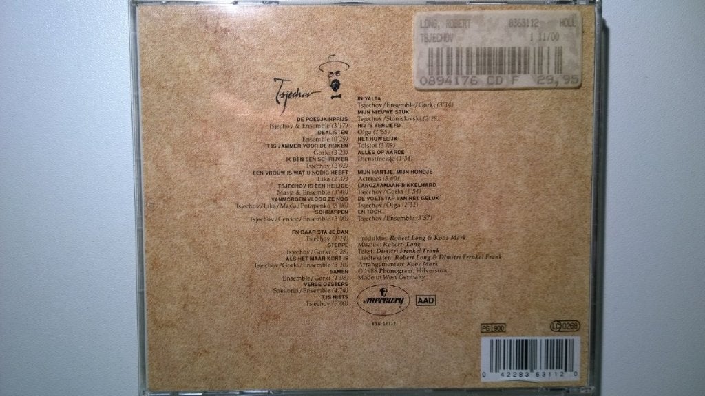 Tsjechov - De Musical Van Robert Long & Dimitri Frenkel Fran, Musical, Ophalen of Verzenden, Zo goed als nieuw, Album