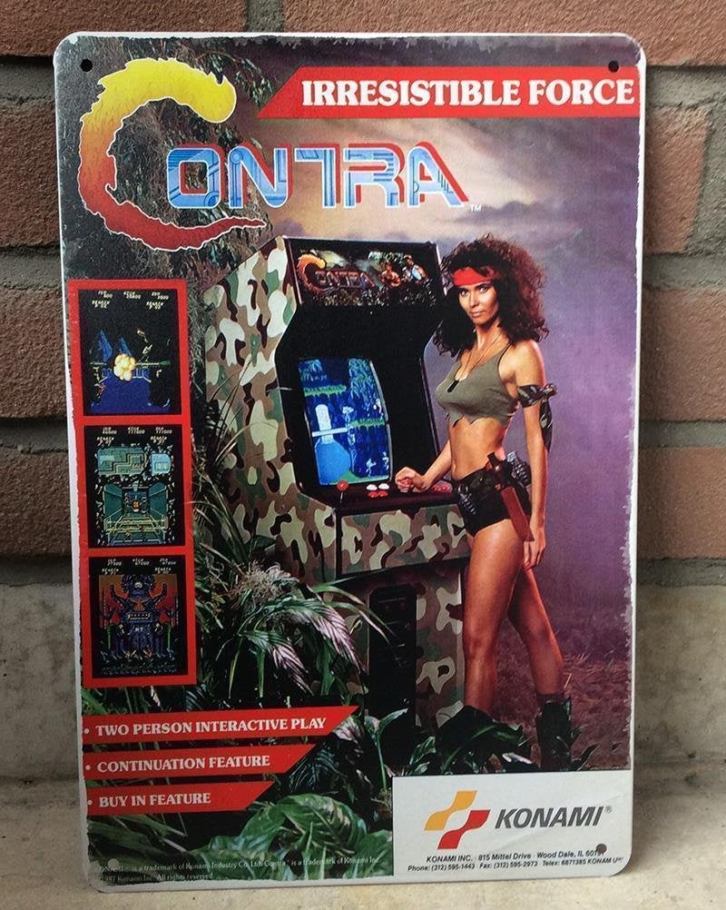 CONTRA NES KONAMI Retro Metalen Wandbord poster, Avontuur en Actie, Verzenden, 1 speler, Nieuw