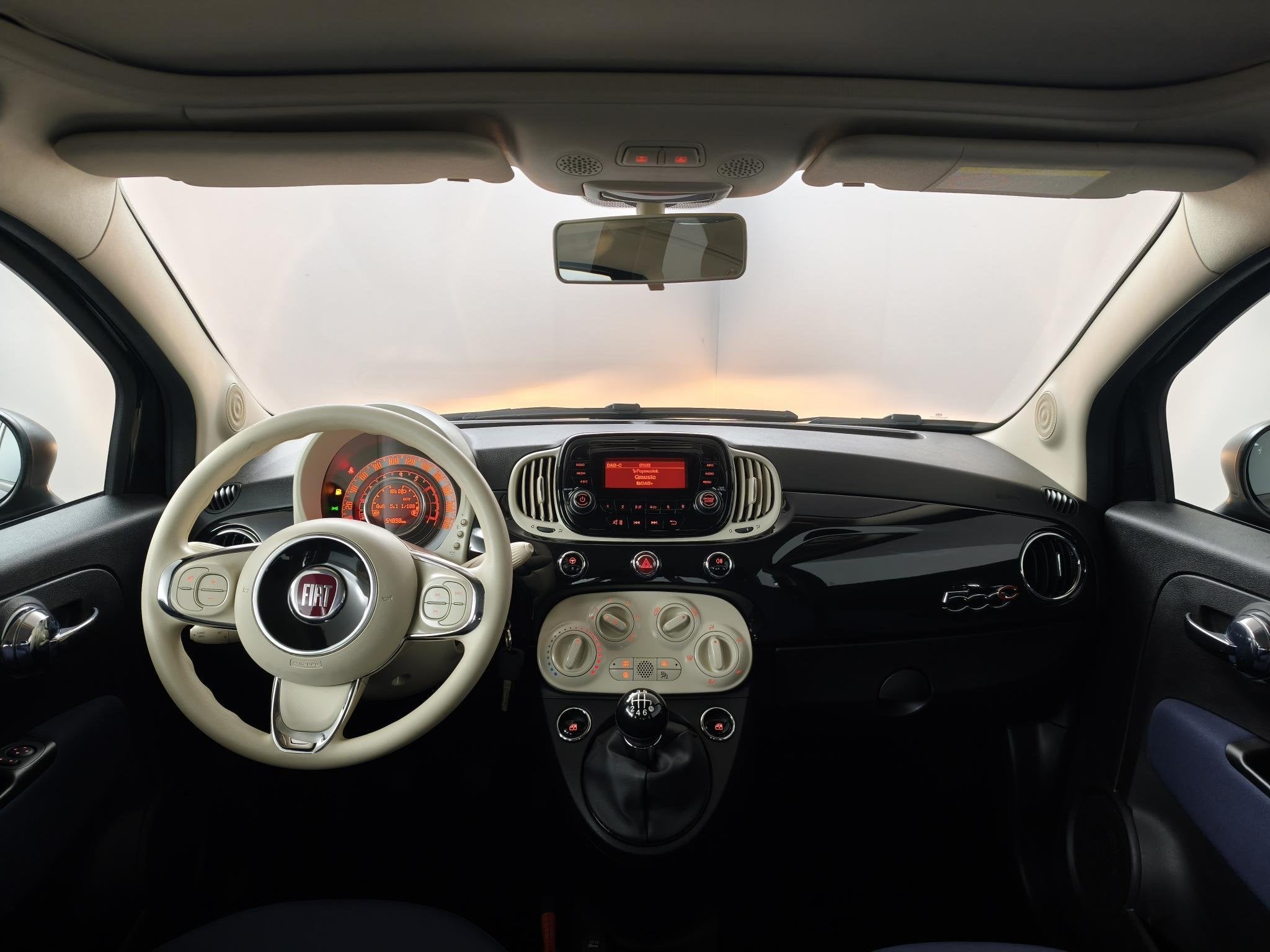 Fiat 500C 1.0 Hybrid Cult | Cabrio | Cruise control |, Auto's, Voorwielaandrijving, Stof, 4 stoelen, Zwart