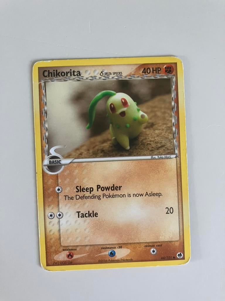Pokemon kaart chikorita, Ophalen of Verzenden, Zo goed als nieuw