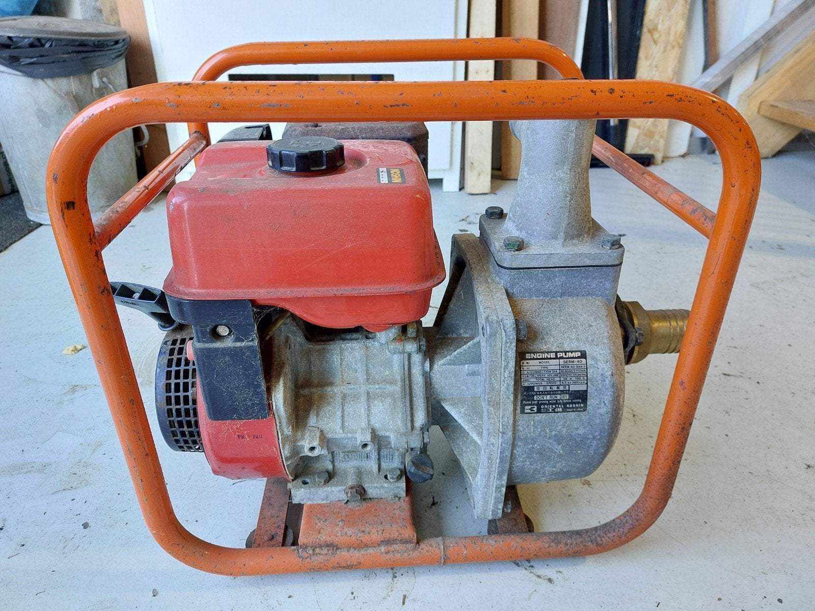 Koshin waterpomp 460l/min, motor start en draait goed, Ophalen of Verzenden, Zo goed als nieuw