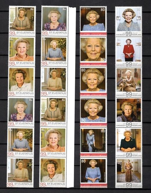 24 persoonlijke postzegels Beatrix 80 jaar Caribisch Nederla, Postzegels en Munten, Postzegels | Volle albums en Verzamelingen