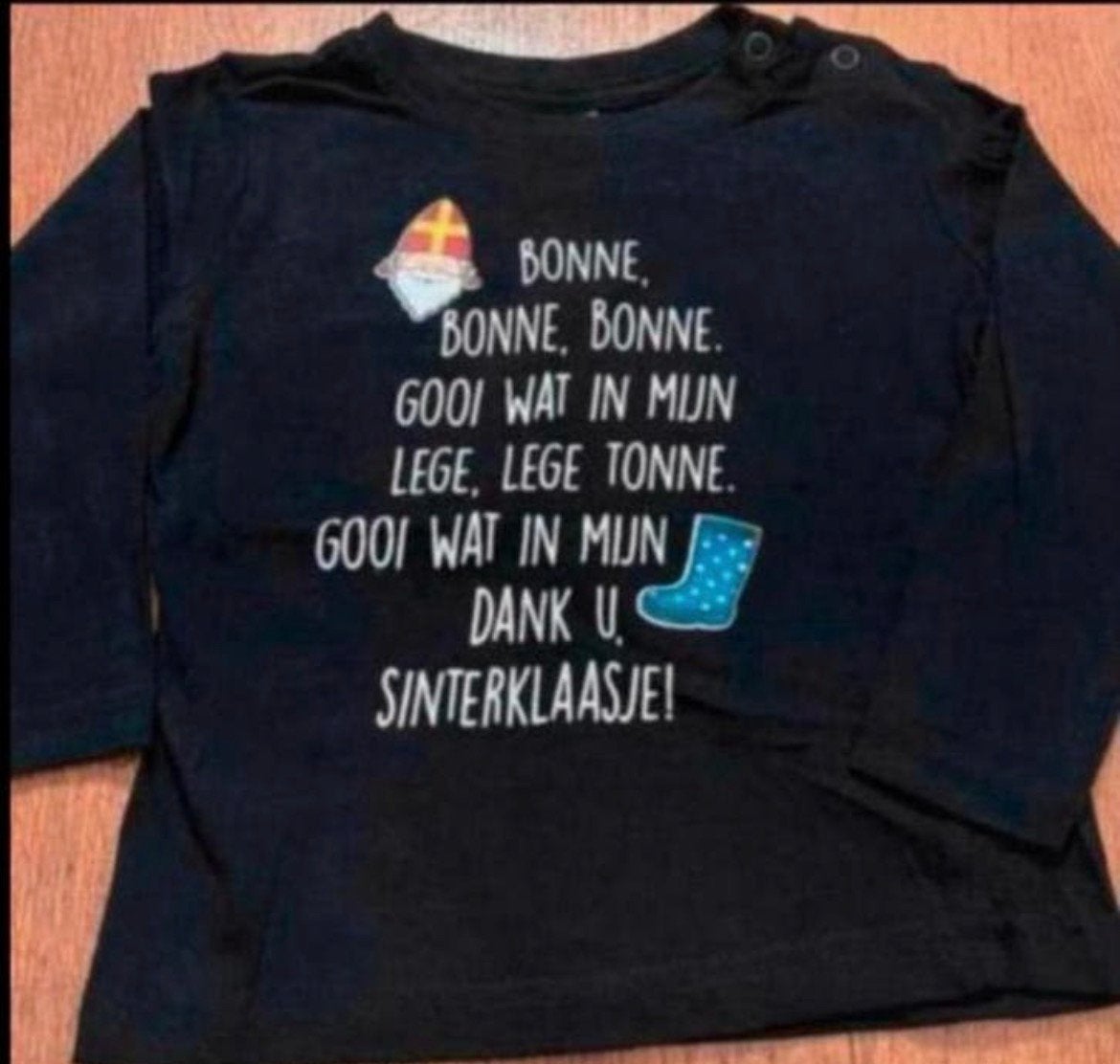 Sinterklaas longsleeve shirt mt 74, Ophalen of Verzenden, Zo goed als nieuw, Jongetje of Meisje, Shirtje of Longsleeve