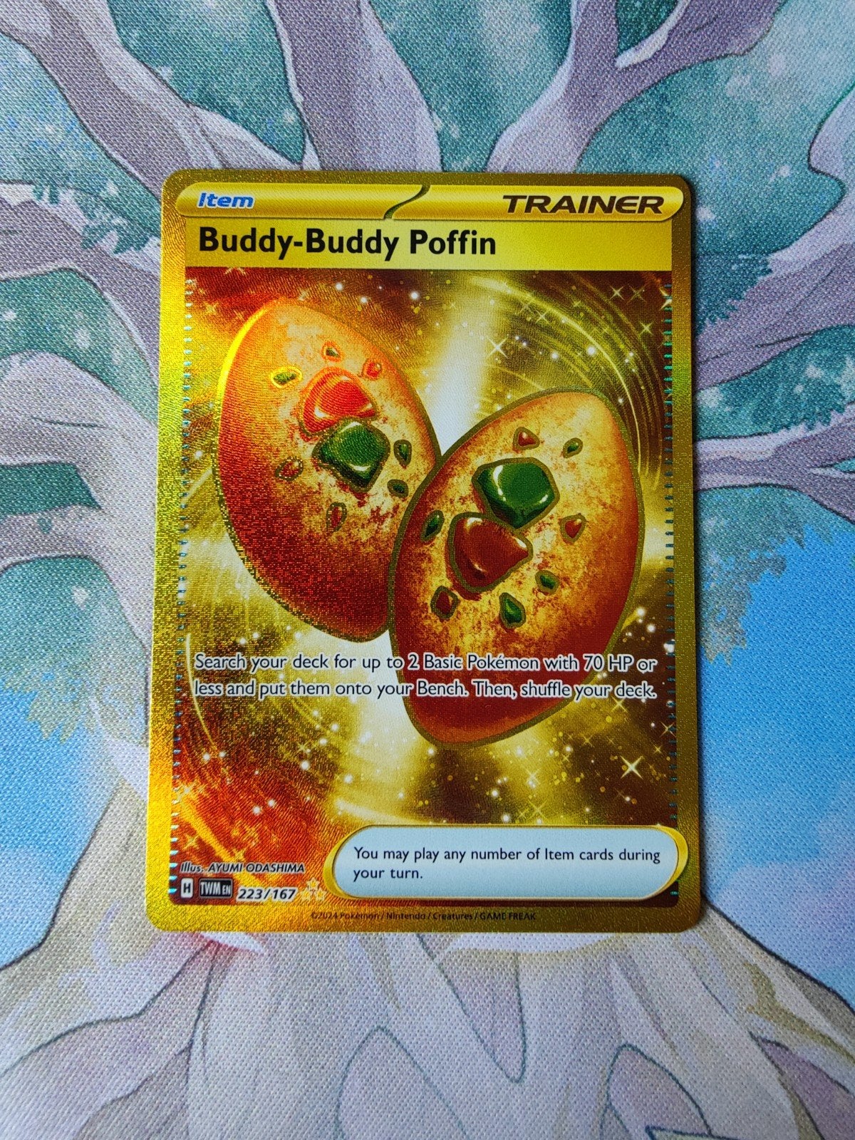 Pokemon twilight masquerade buddy buddy poffin 223/167, Ophalen of Verzenden, Nieuw, Losse kaart, Foil