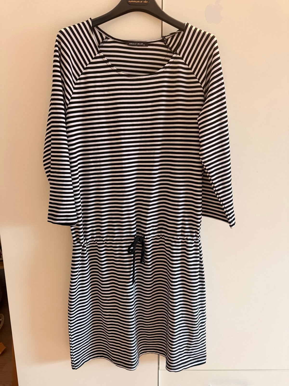 Angelle Milan gestreepte jurk - Maat XL, Zwart, Maat 46/48 (XL) of groter, Ophalen of Verzenden, Zo goed als nieuw