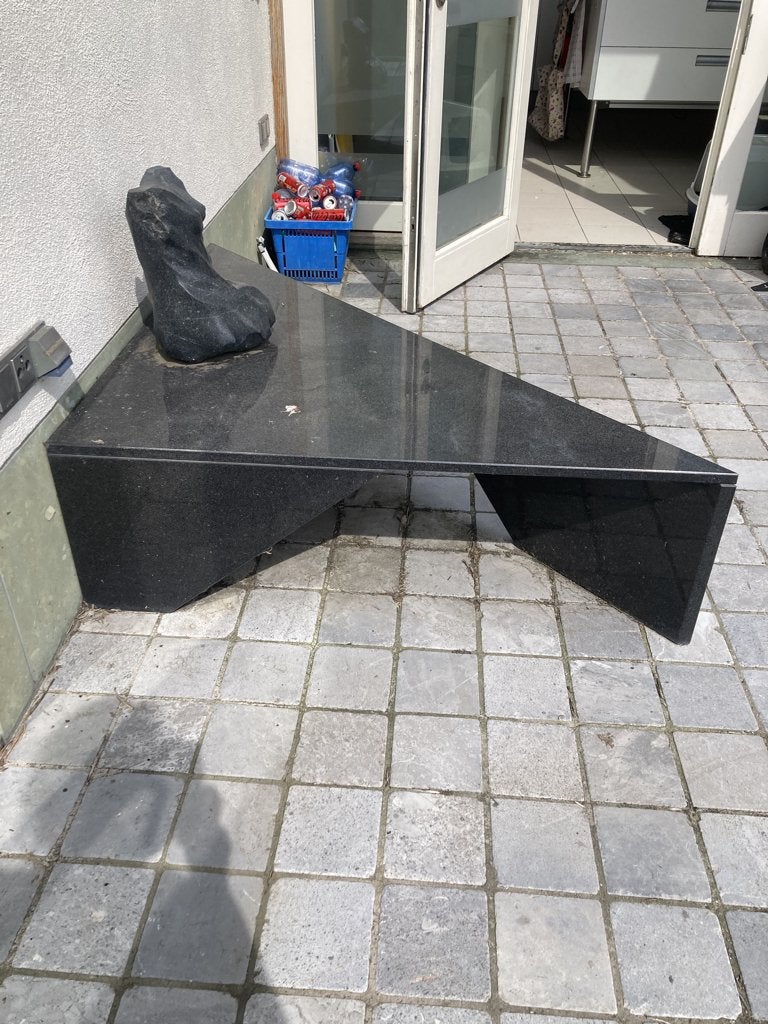 salontafel driekant zwart hardsteen hoogglans, Tuin en Terras, Tuintafels, Ophalen, Rechthoekig, Overige materialen