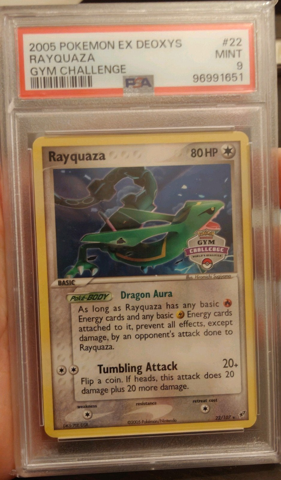 Rayquaza Deoxys Gym Challenge #22 PSA 9, Hobby en Vrije tijd, Ophalen of Verzenden, Zo goed als nieuw