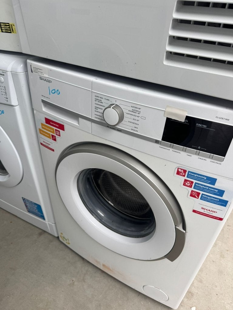 Sharp wasmachine schoon garantie bezorging, Gebruikt, Energieklasse A of zuiniger, Ophalen of Verzenden, Voorlader