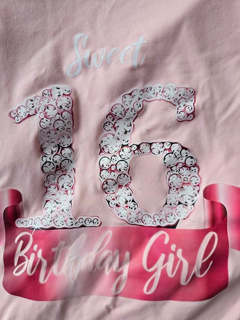 Sweet 16 T-shirt - Maat L, Kleding | Dames, Maat 42/44 (L), Ophalen of Verzenden, Roze, Gedragen