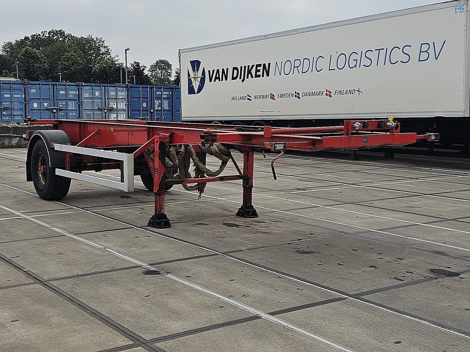 DAPA 20 FT CONTAINER 1 axle bpw drum, Auto's, Overige kleuren, Bedrijf, Aanhangers en Opleggers, Te koop