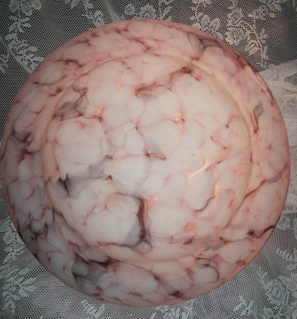 Glazen lampenkap om op te hangen / Gewolkt roze glas, Ophalen of Verzenden
