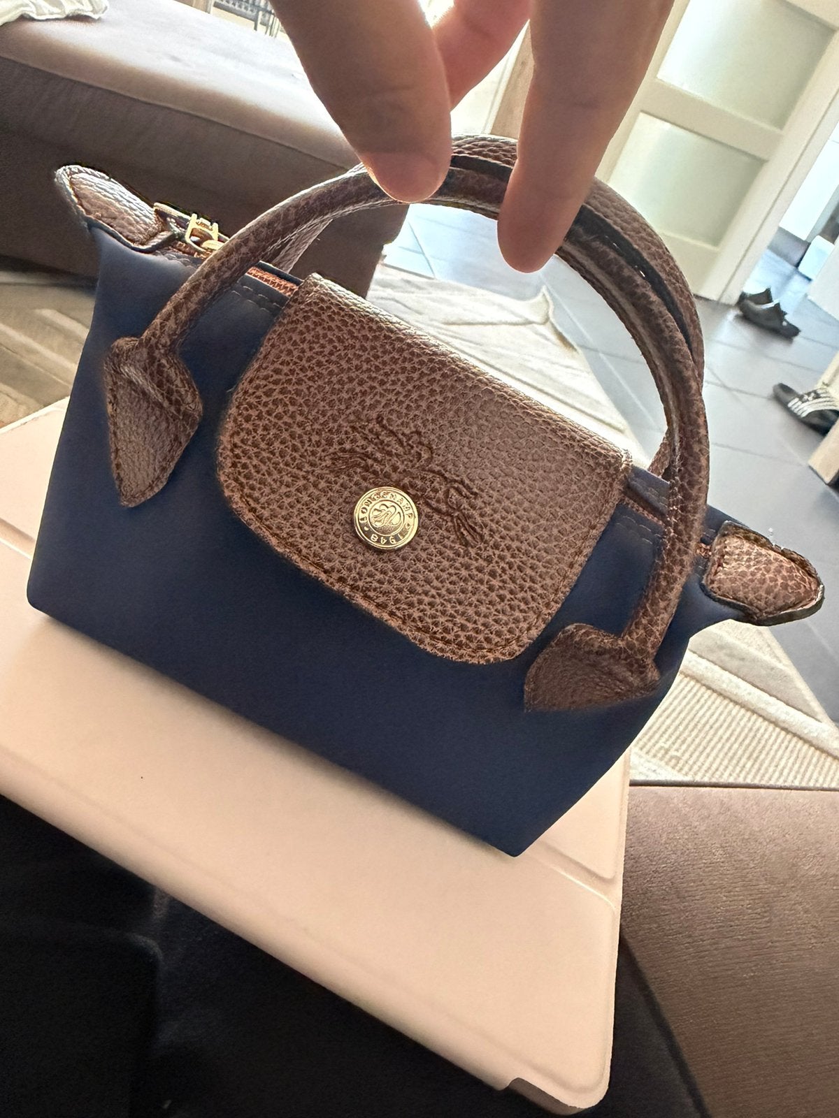 Longchamp tas mini, Ophalen, Zo goed als nieuw, Blauw, Handtas