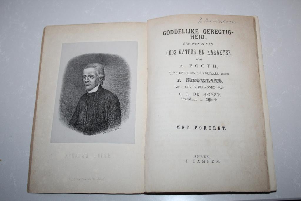 A. Booth - Goddelijke geregtigheid (1863, vw S.J. de Hoest), Ophalen of Verzenden, Gelezen, Christendom | Protestants