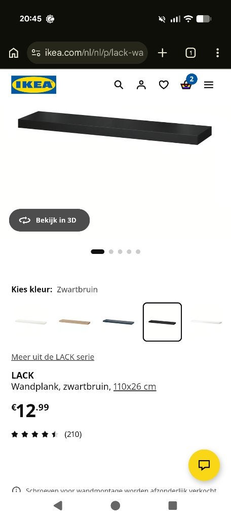 4x IKEA Lack plank, Ophalen, Gebruikt