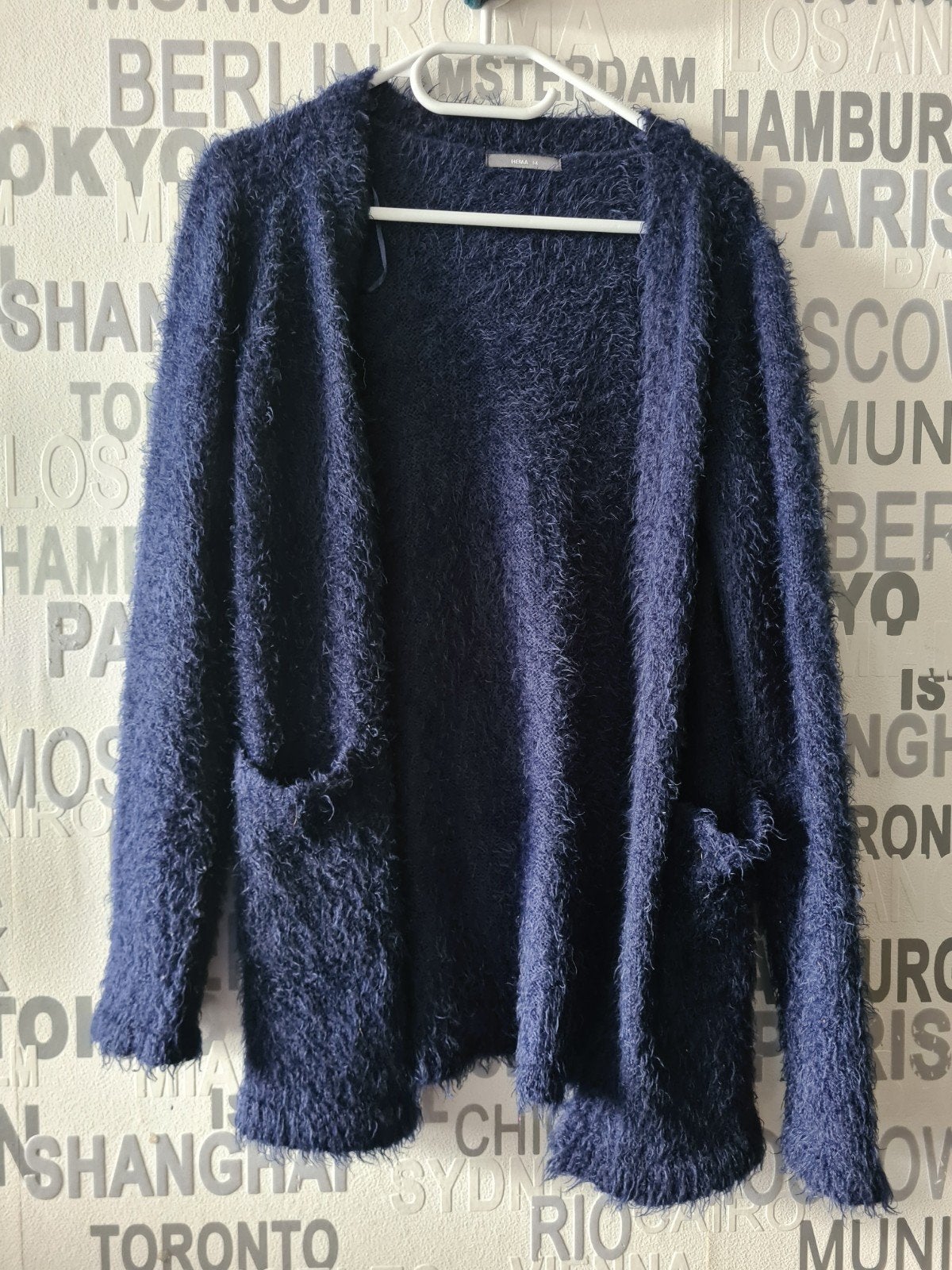 Hema vest mt M, Maat 38/40 (M), Blauw, Ophalen of Verzenden, Gedragen