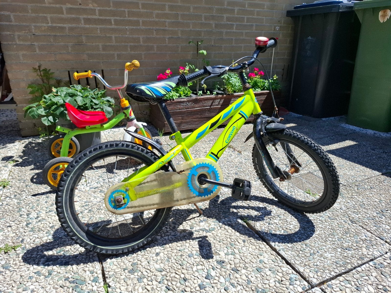 Kinderfiets Corvino 16 inch incl zijwieltjes, Ophalen, Gebruikt, Staal, 16 tot 20 inch