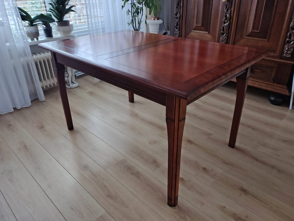 Massief kersenhouten eethoek, Ophalen, Zo goed als nieuw, 4 tot 6 stoelen