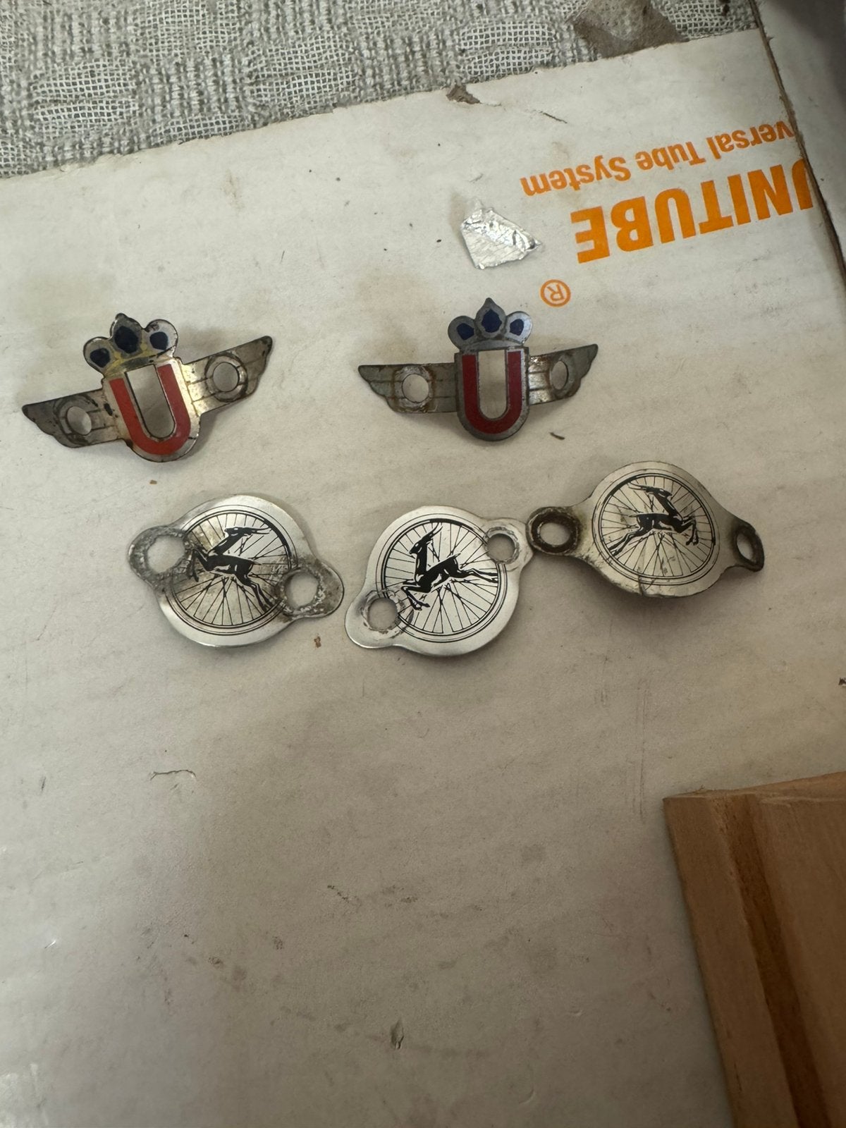 Union en gazelle achterspatbord plaatjes (Nr: 2300), Ophalen, Zo goed als nieuw, Reclamebord