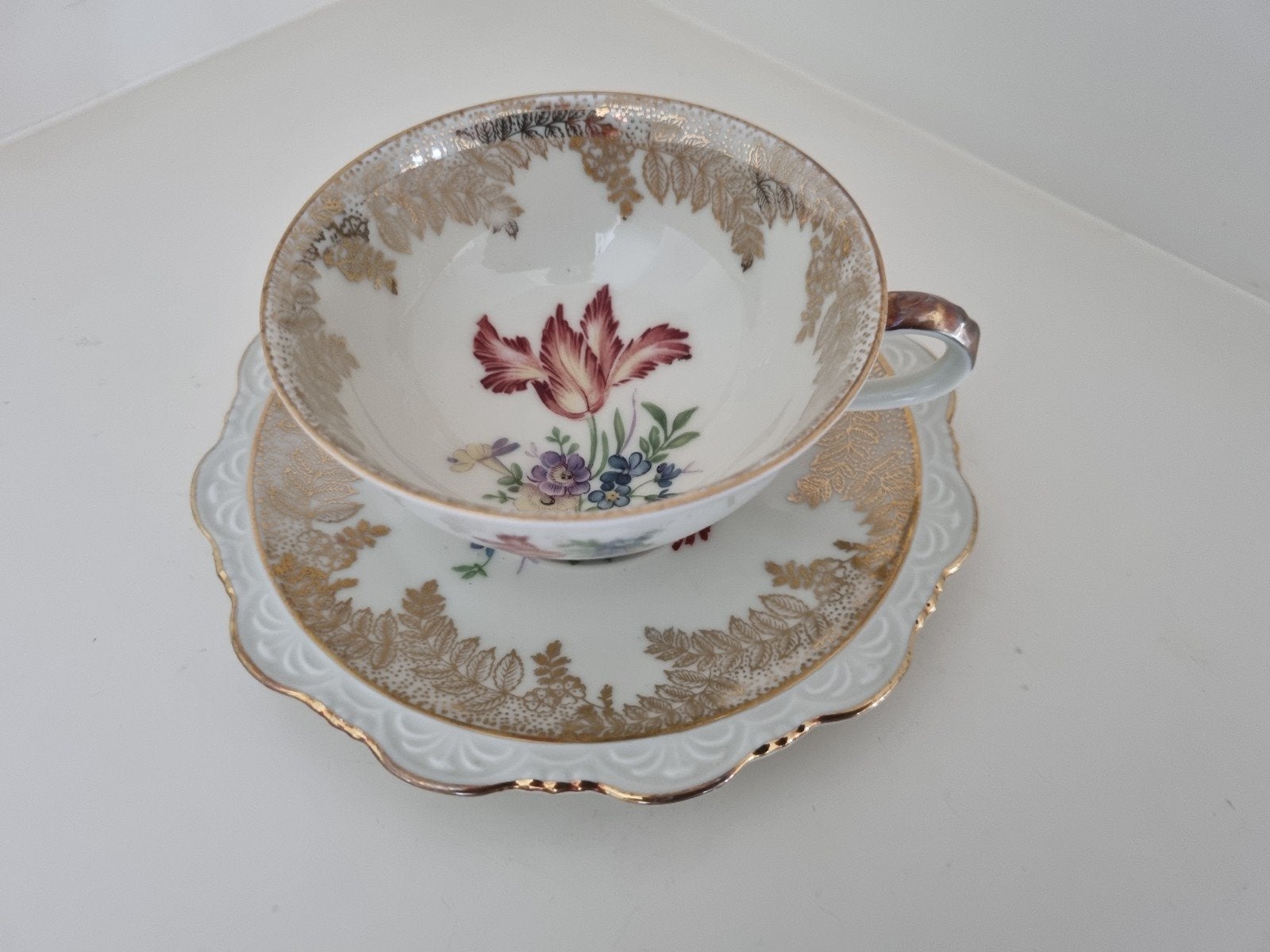 Antiek vintage Bavaria Wunsiedel kop en schotel, Antiek en Kunst, Ophalen of Verzenden