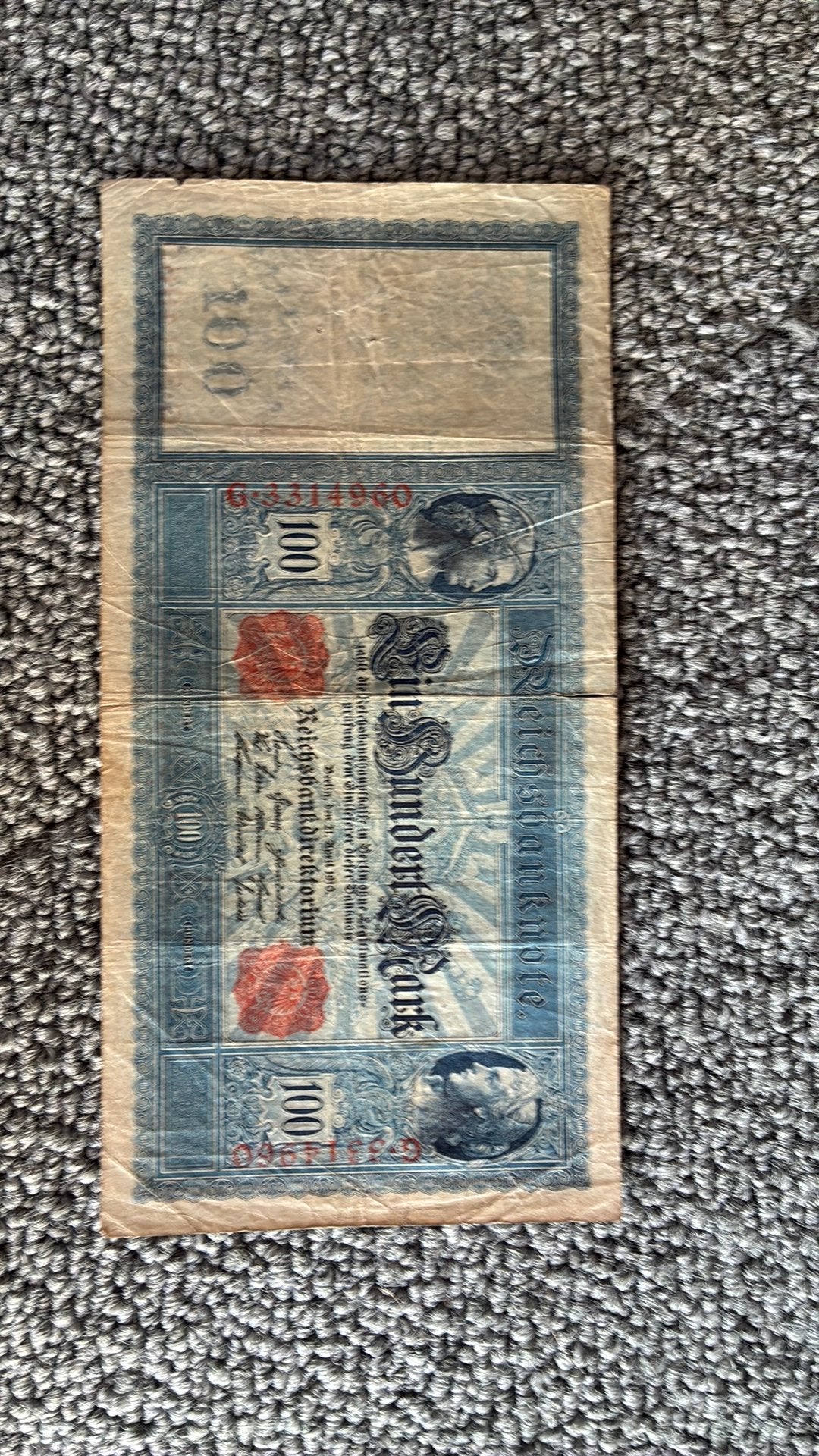Duitsland 100 mark 1910, Postzegels en Munten, Bankbiljetten | Europa | Niet-Eurobiljetten, Ophalen of Verzenden, Duitsland