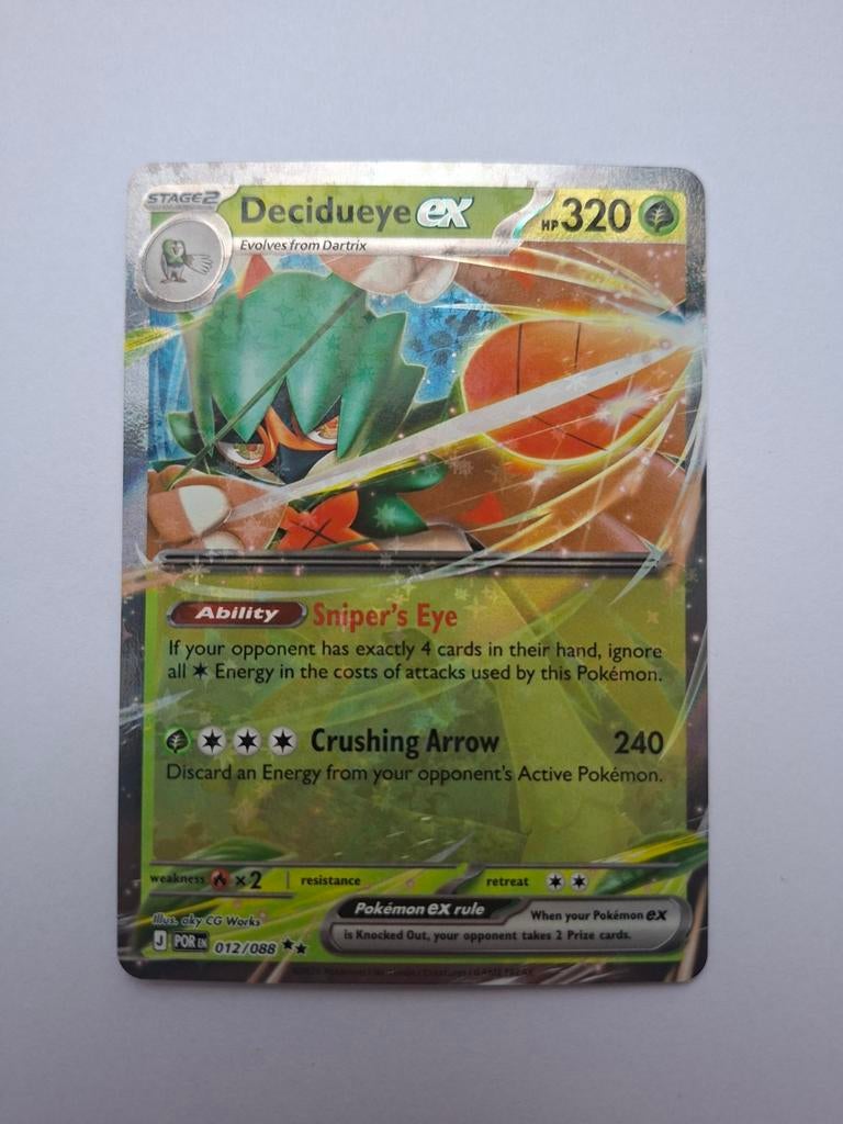 Decidueye EX 012/088 Perfect order, Ophalen of Verzenden, Zo goed als nieuw, Losse kaart, Foil