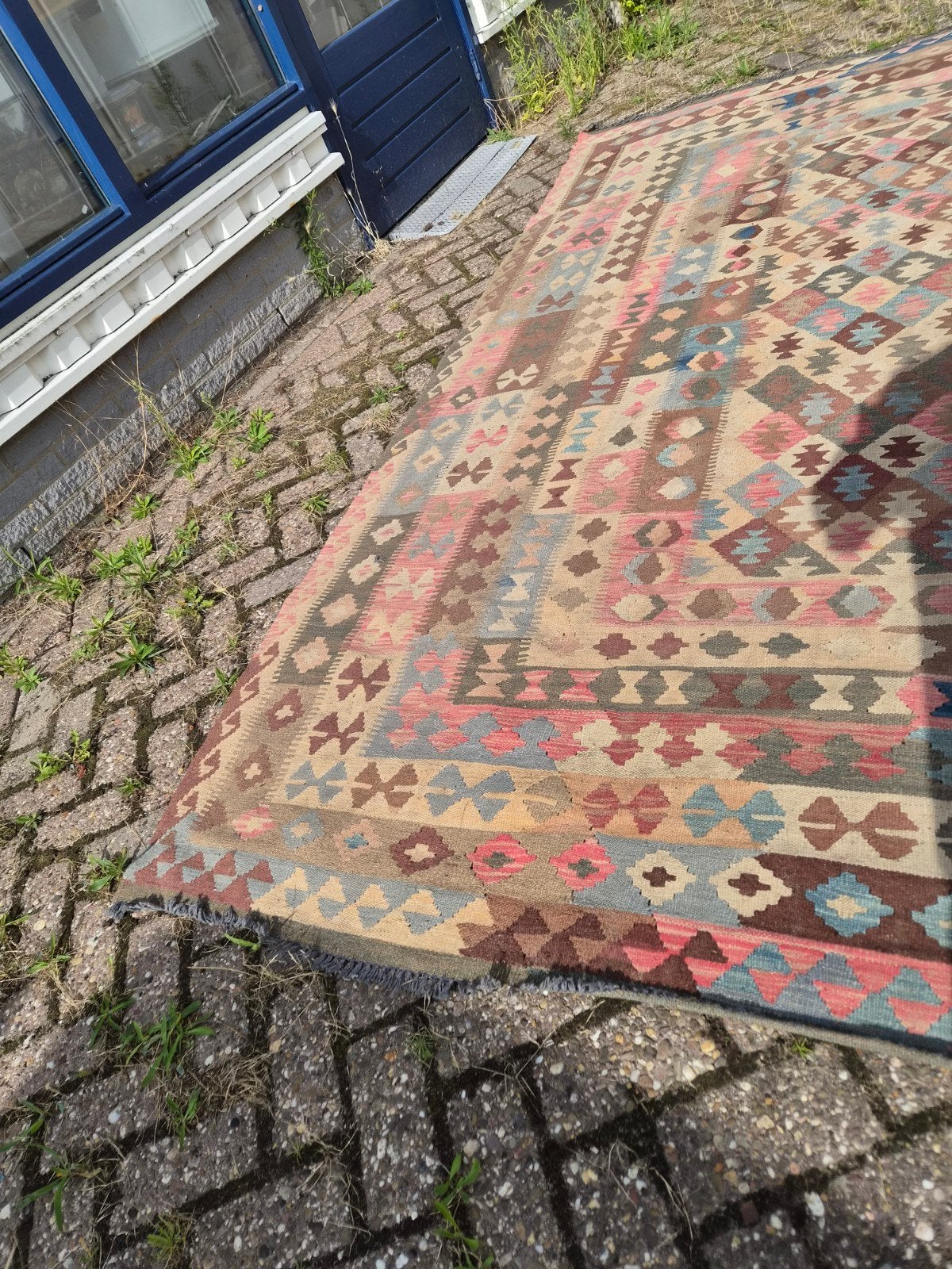 oud perzisch tapijt " kelim " +/- 2 x 3 m., Antiek en Kunst, Antiek | Kleden en Textiel, Ophalen of Verzenden